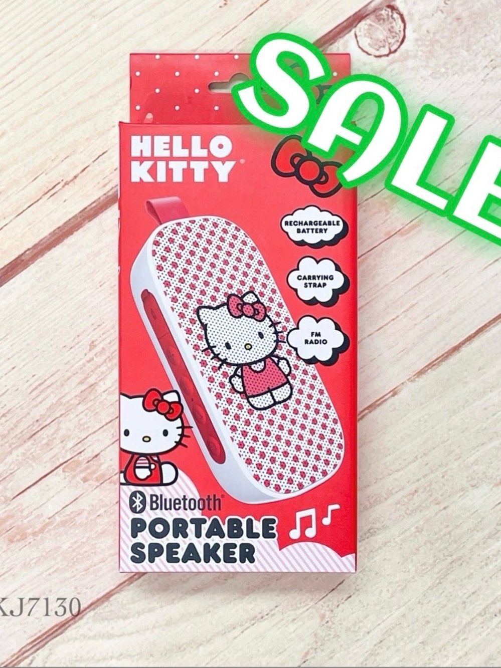 Sanrio Hello Kitty Bluetooth Wireless Portable USB Speaker Red and White New